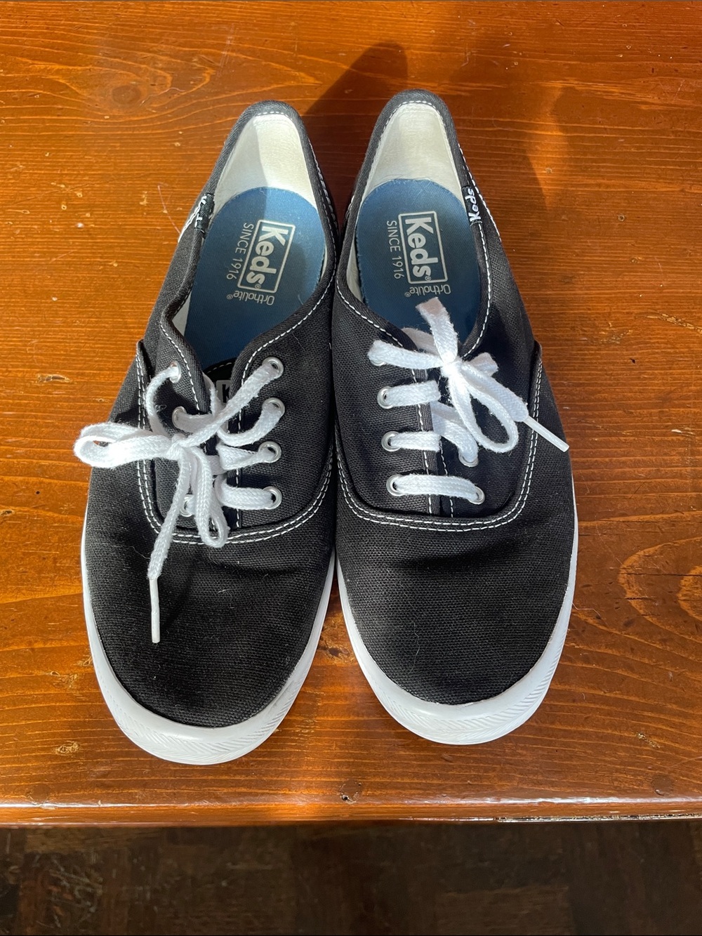 3 for $30 - Keds Black Canvas Sneakers with White Laces and Sole
